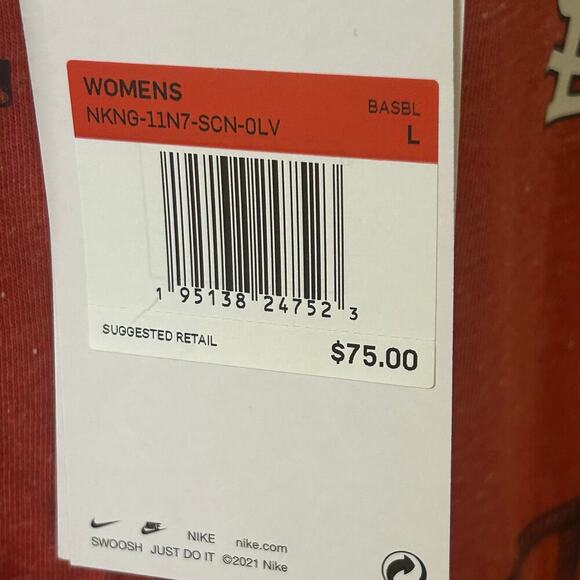 Nike women's NWT red MLB St. Louis Cardinals  cotton zip up hoodie jacket size L - Picture 7 of 11